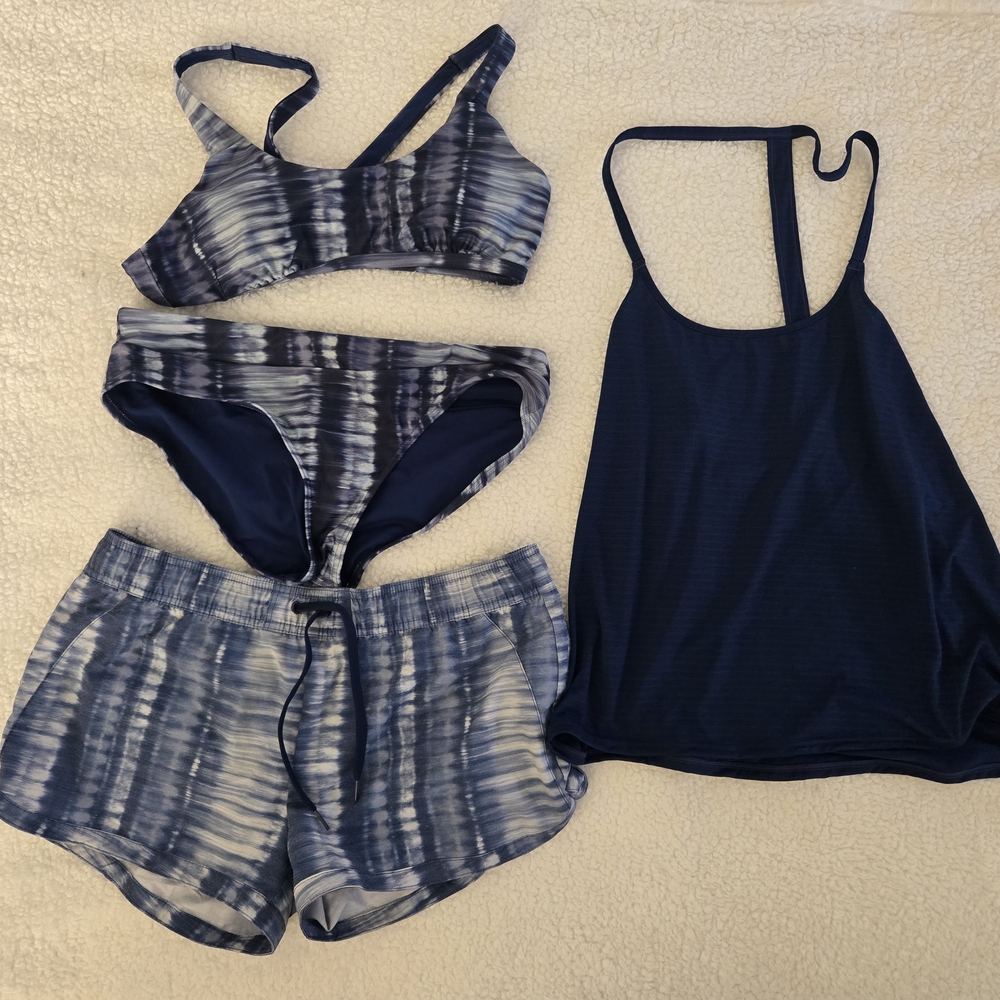 Prana Indigp Tie-Dye Women's Bikini Swim Bundle Medium